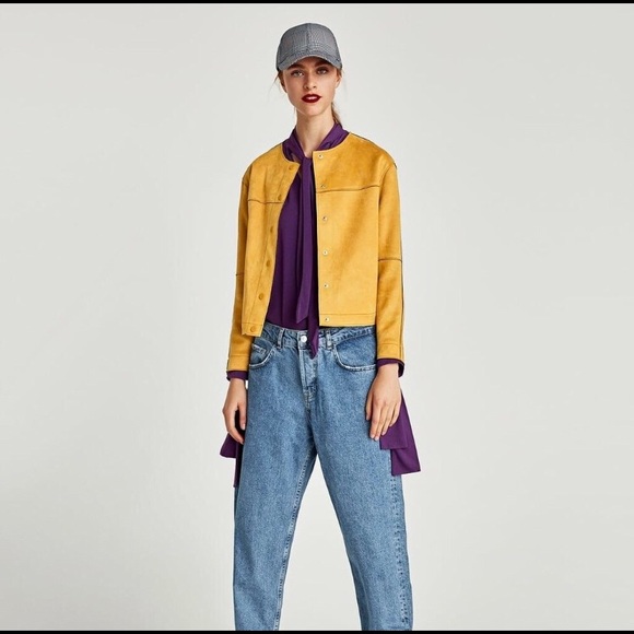 ZARA faux suede Leather jacket - Picture 4 of 6